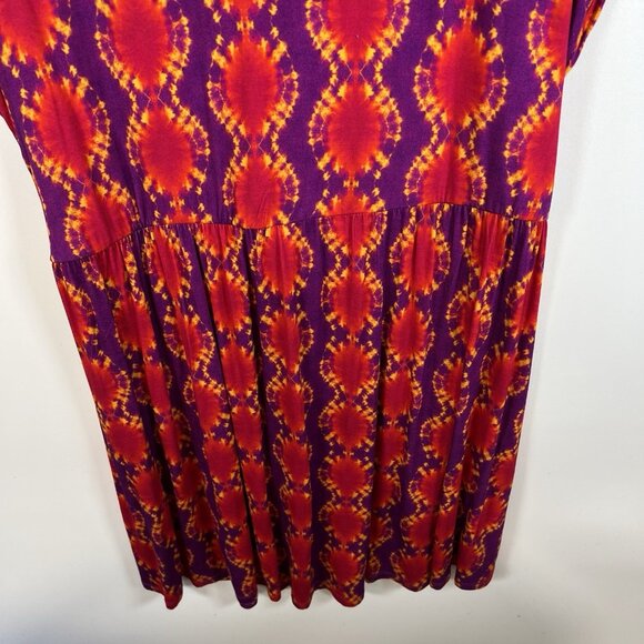 Soft Surroundings Kaveri Midi Dress Size 1X Wrap Front Tye Dye Boho Stretch - Picture 8 of 8